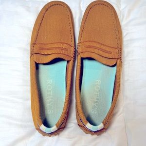 Rothy's Tan Canvas Penny Loafers